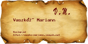 Vaszkó Mariann névjegykártya