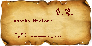 Vaszkó Mariann névjegykártya