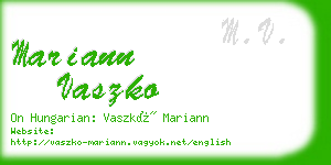 mariann vaszko business card